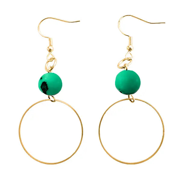 Acai Hoop Earrings in Sea Green