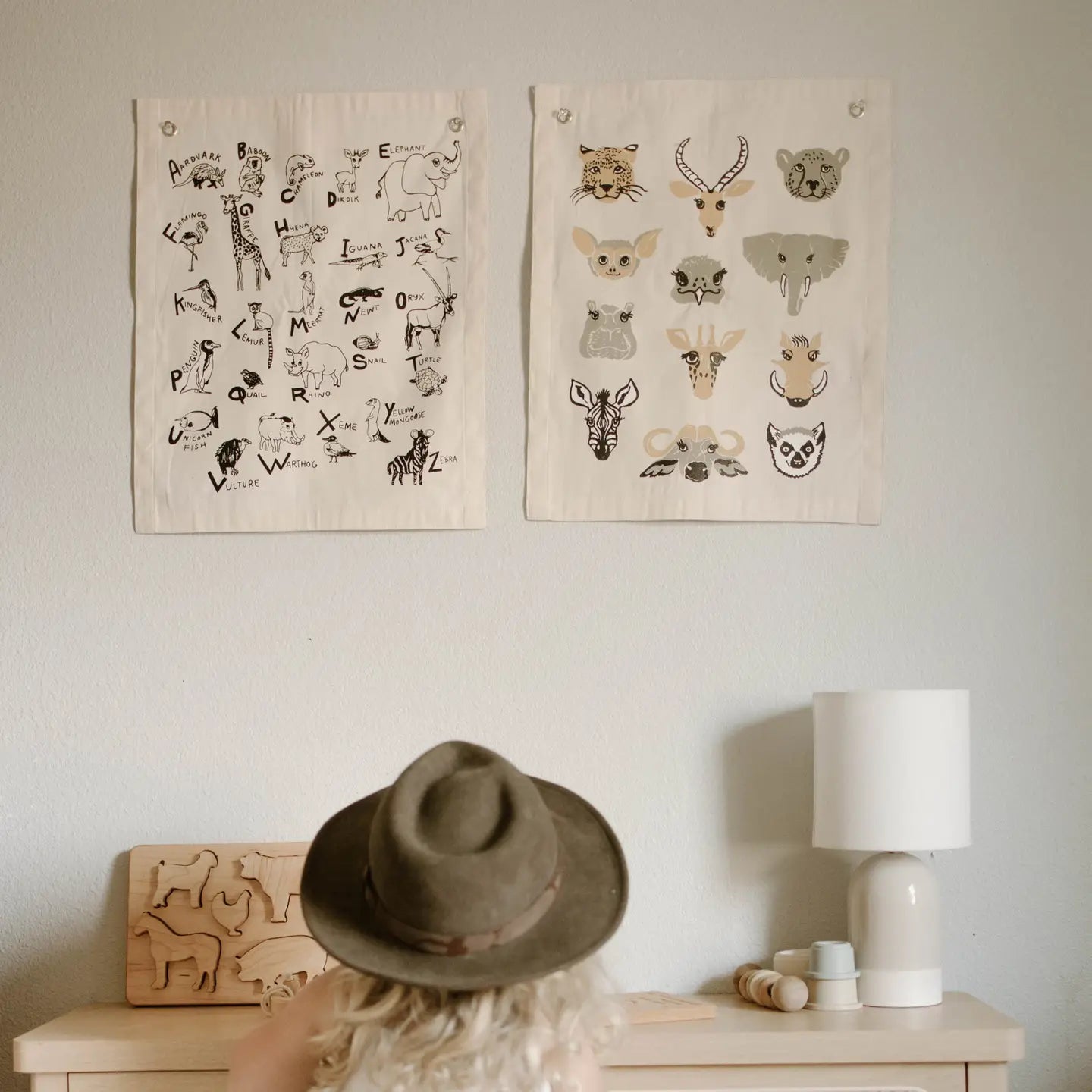 Animal Alphabet Canvas Banner | Educational Wall Hanging