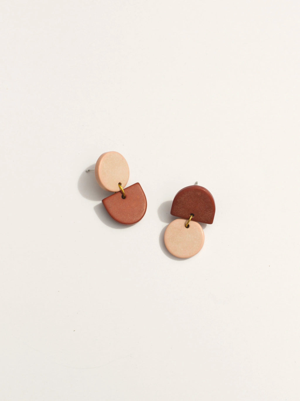 Backflip Clay Earrings in Cocoa Cream