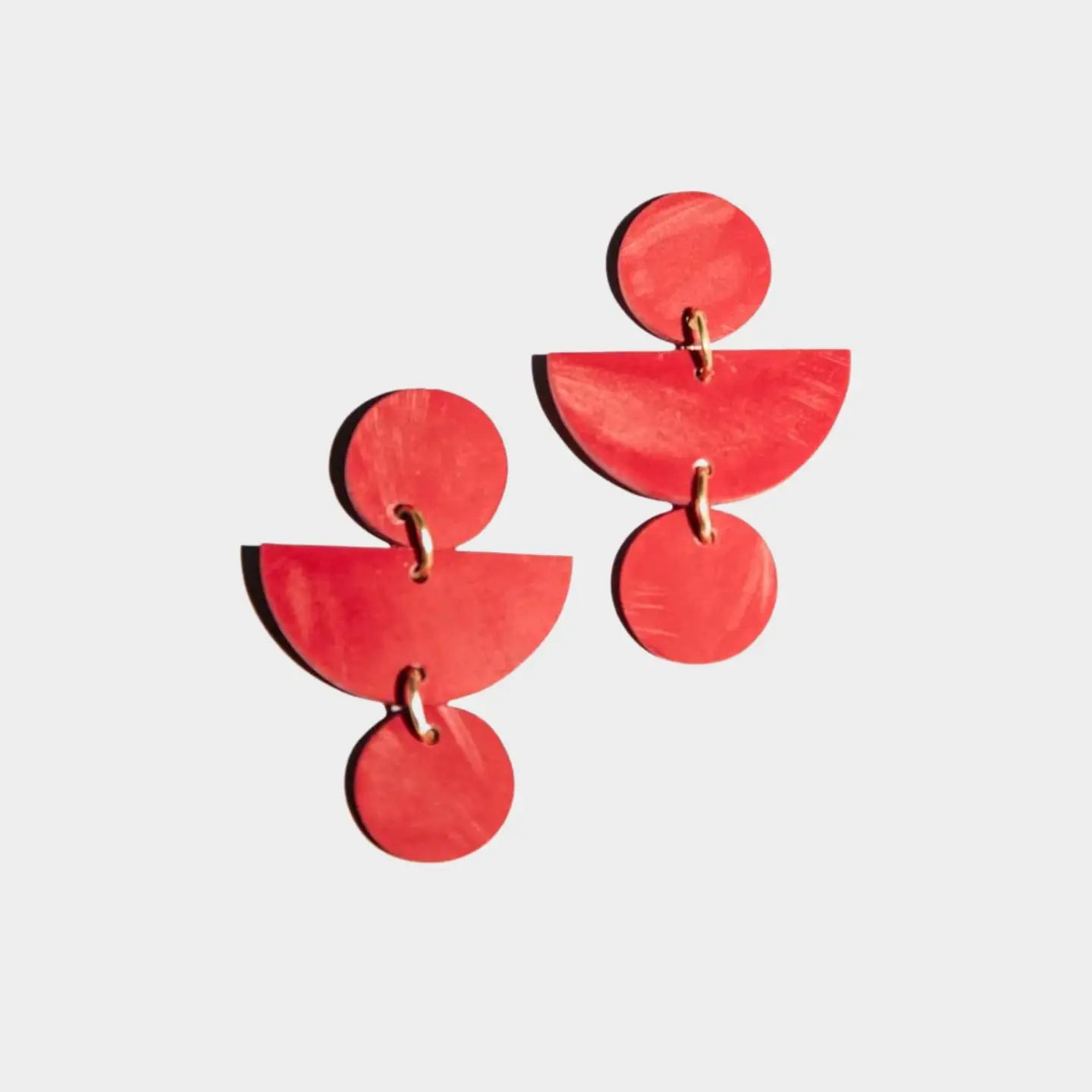 Geo Clay Earrings - Goji