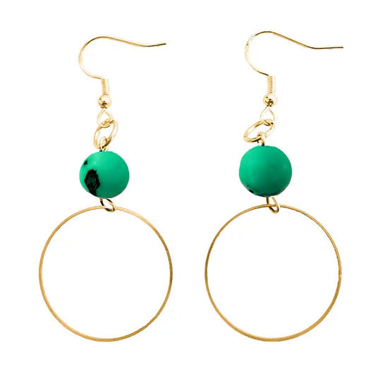 Acai Hoop Earrings in Sea Green