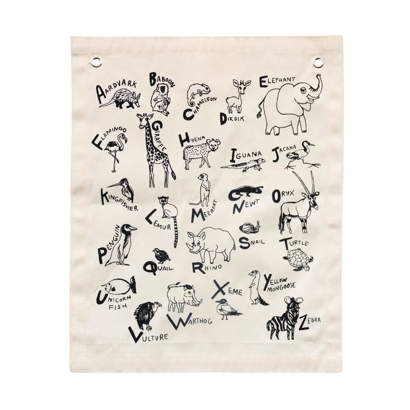 Animal Alphabet Canvas Banner | Educational Wall Hanging