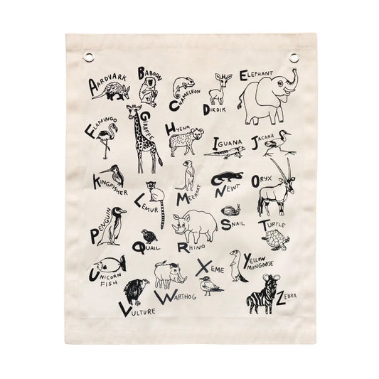 Animal Alphabet Canvas Banner | Educational Wall Hanging