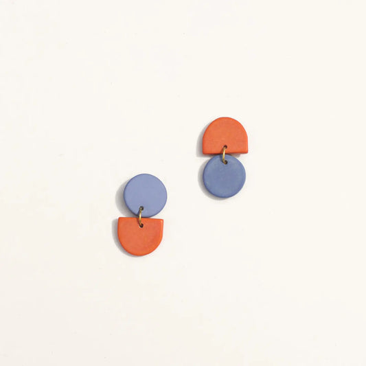 Backflip Clay Earrings - Coral Lapis