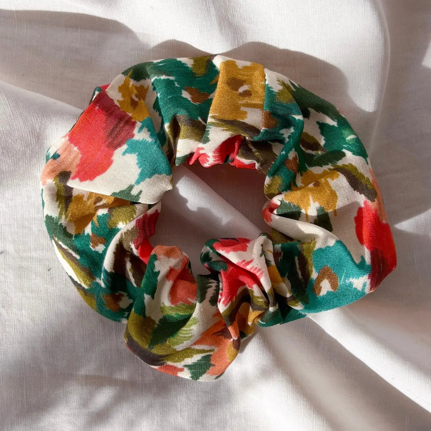 Boho Floral Scrunchy | Handmade Viscose Scrunchy