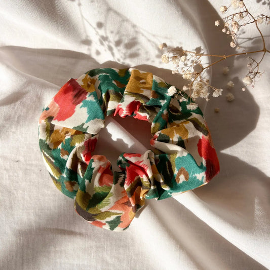 Boho Floral Scrunchy | Handmade Viscose Scrunchy