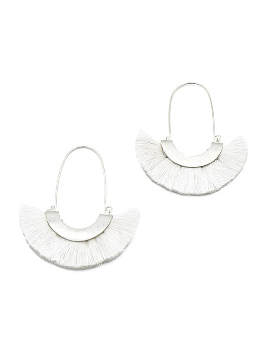 Fringe Hoops - White