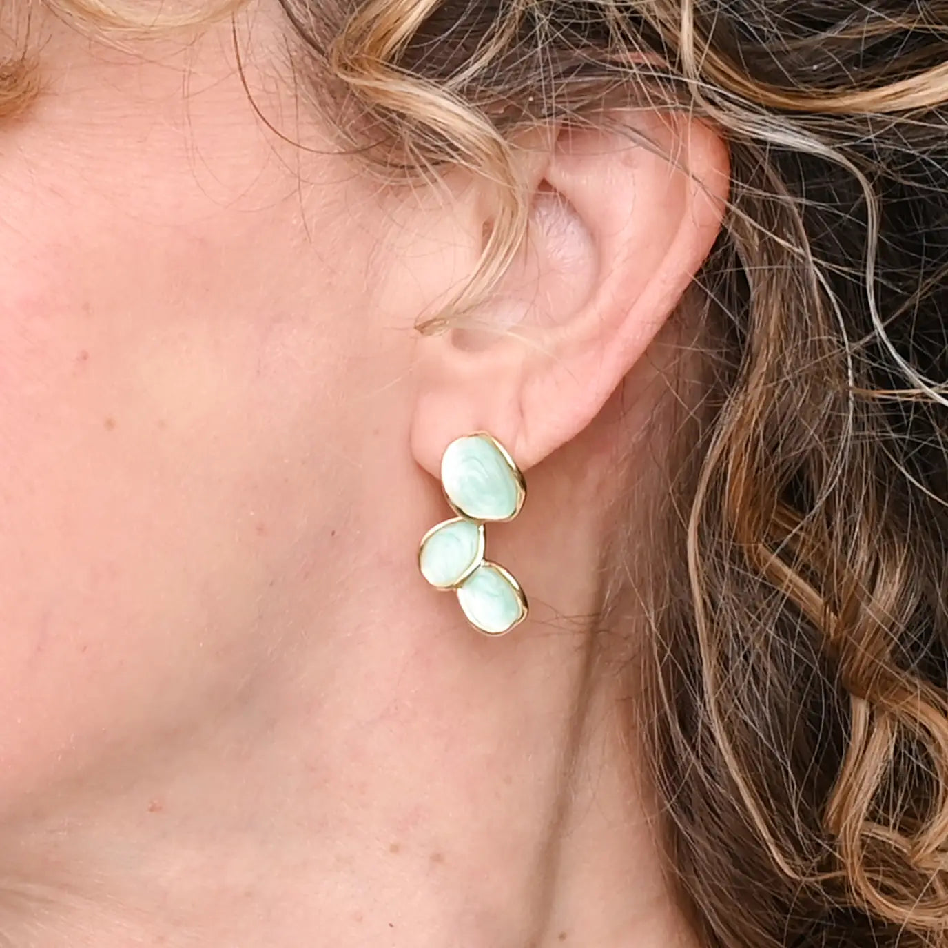 Hope Echo Earrings in Mint