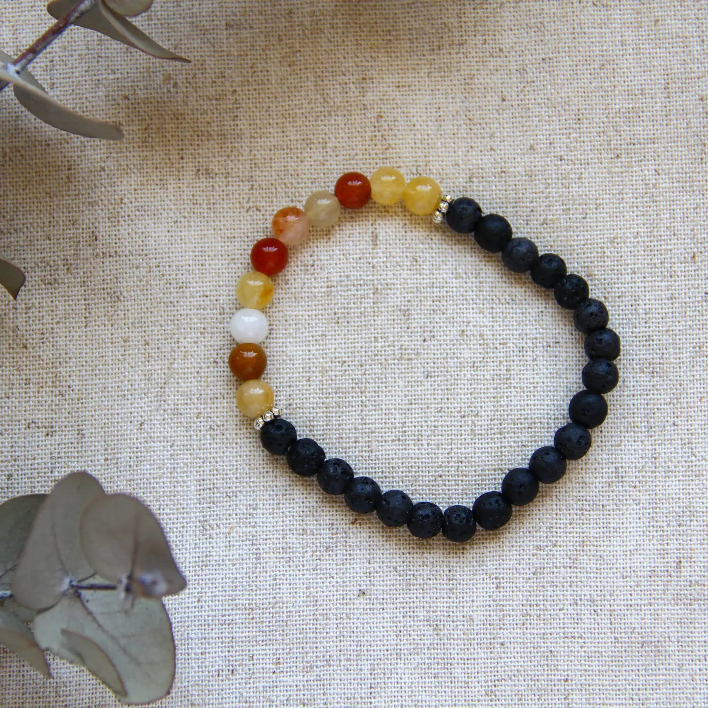 Jasper with Lava Beads Aromatherapy Diffuser Bracelet - 6mm