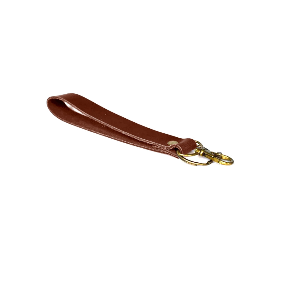 Leather Loop Keychain - Walnut