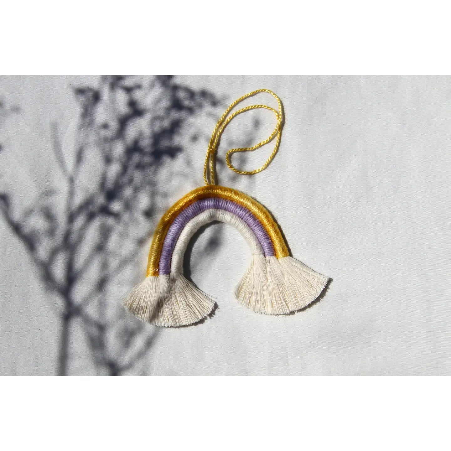Mini Macramé Rainbows | Lilac, Natural, and Yellow