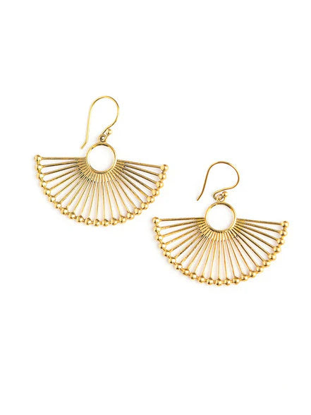 Palm Leaf Fan Earrings