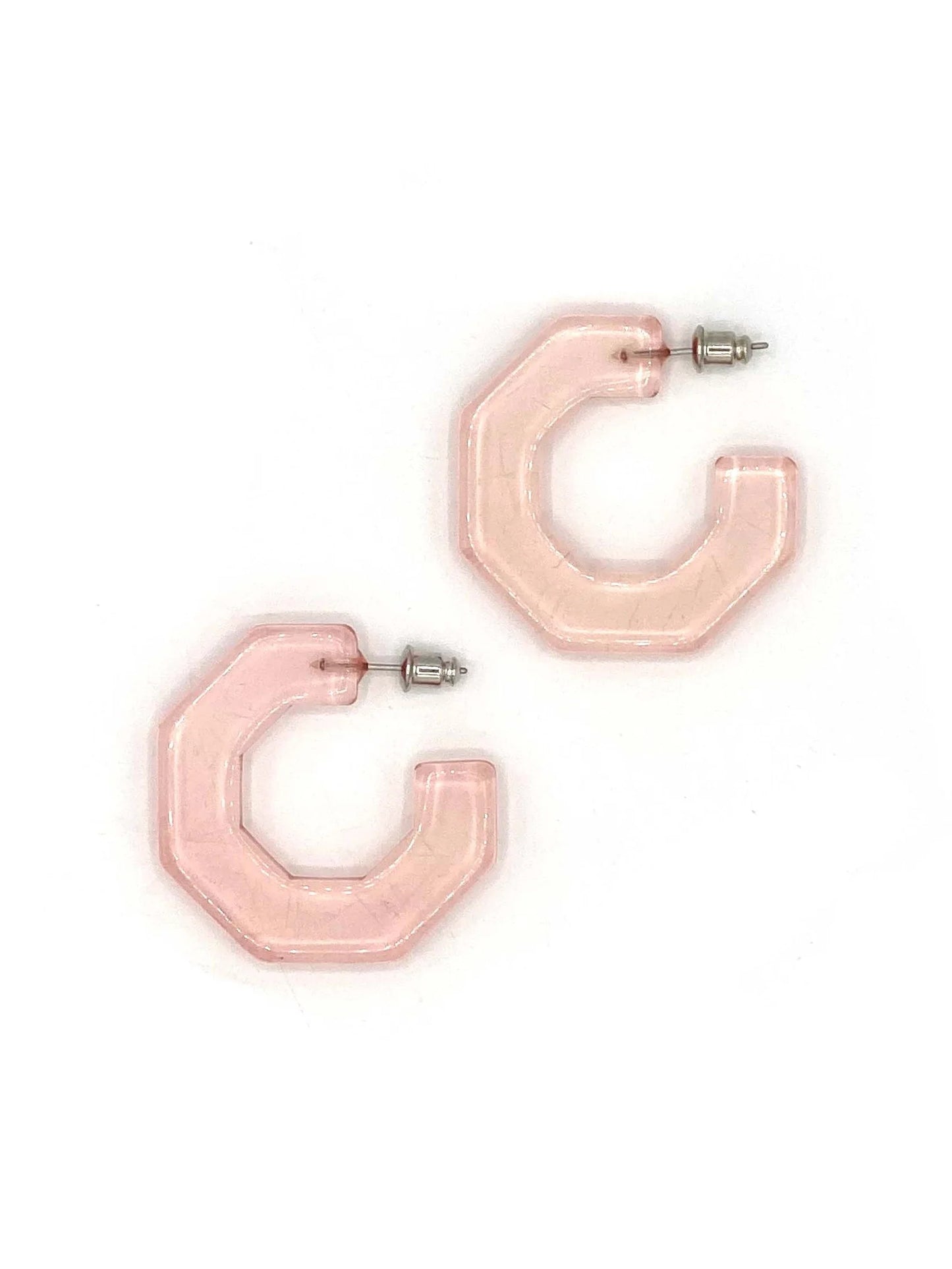Hexagon Hoops - Pale Pink