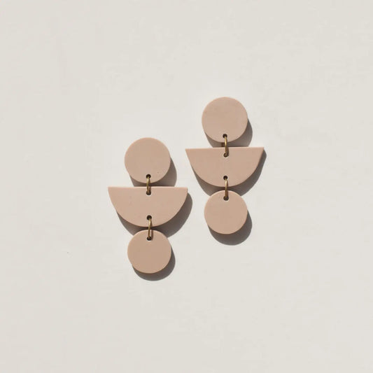 Mojave Geo Clay Earrings in Sand Dune