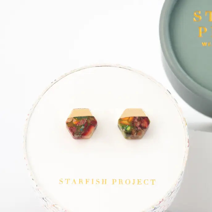 Sedona Stud Earrings in Sunrise Red
