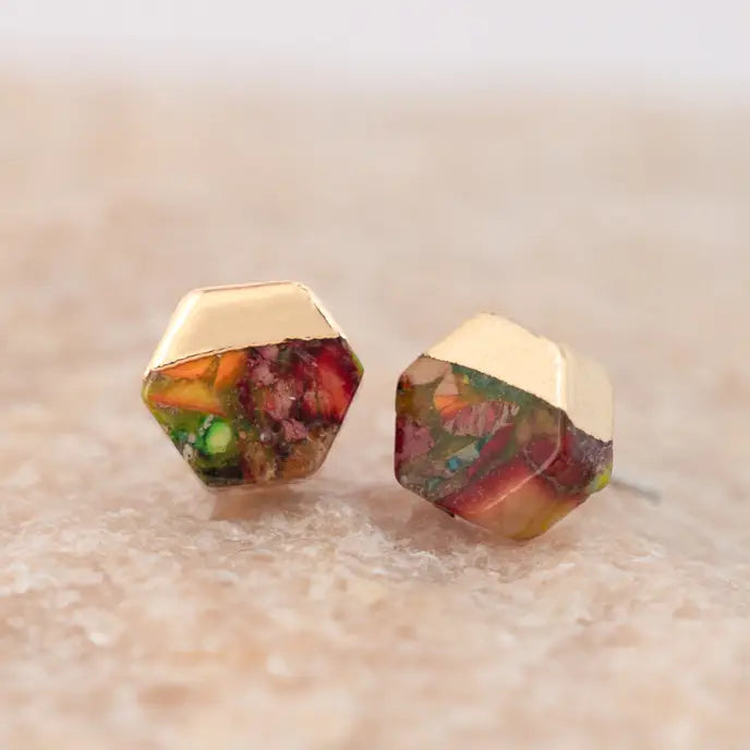 Sedona Stud Earrings in Sunrise Red